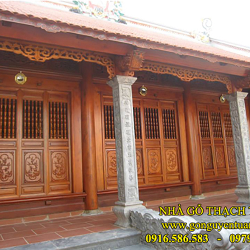 Nhà thờ 3 gian - Thi Công Nhà Gỗ Nguyễn Tuân - Xưởng Đồ Gỗ Nguyễn Tuân